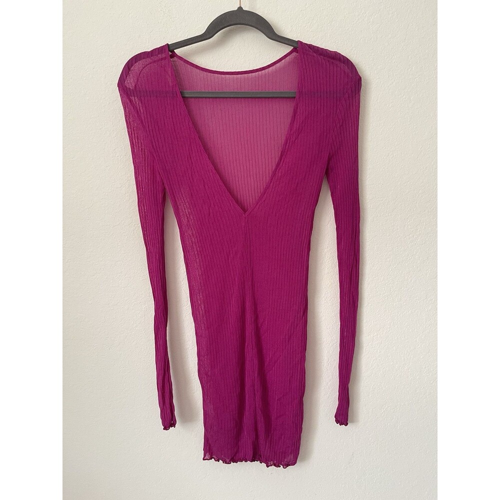 Intimately Free People OB1934629 Women's Sz XS Fuschia Sheer Luck Nightee $88 - Picture 3 of 10